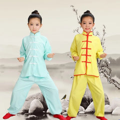 Kids Kung Fu Uniform Men Women Chinese Clothes Children's Sets Performance Boy Set Tai Chi Outfit Girl Wushu Costume Tang Suit