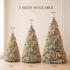 Integrated Christmas Tree Foldable with Ornaments LED Lights High Grade Christmas Tree 120cm To 180cm Home Christmas Party Decor