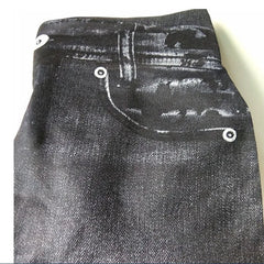 1pcs Women's Denim Print Leggings Females Fashion Slim Leggings Faux
