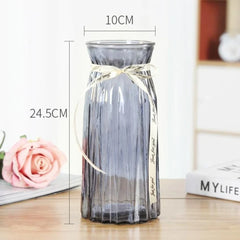 European Style Glass Vase Geometric Glass Vases Hydroponic Plant Bottle Flower Arrangement Pot Home Office Desktop Decor