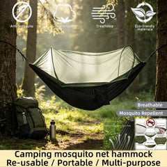 Portable outdoor camping hammock, mosquito net bed, sleeping tent, camping bed, hanging tent, travel shelter, ultralight hammock