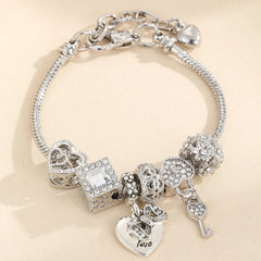 Bohemian Pink Cherry Blossom Love Bracelet Pendant Bead Design Summer