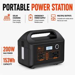 200W Portable Power Station Power Generator 110V 220V LED Light Emergency Solar Power Bank for Outdoor Camping Travel