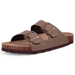 Litfun Open Toe Cork Sandals For Women Classic Brand Thick Sole Beach Shoes With Adjustable Buckle Summer Suede Flat Slippers
