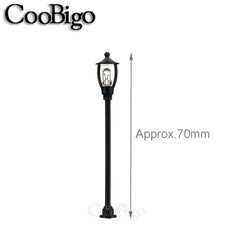 10pcs Micro Street Lamp Road Streetlight Mini Lamppost Light LED Lighting Miniature Model DIY Craft Garden Landscape  Decoration