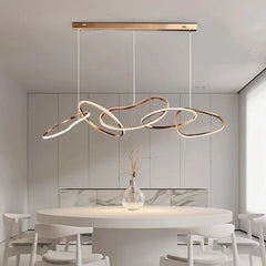 Modern Rings Pendant Lights Black&Golden for Living Dining Room Bedroom Ceiling Chandelier Lamps Indoor Hanging Lighting Fixture