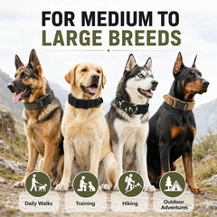 Tactical Dog Collar with Handle Heavy Duty Nylon Collar for Medium Large Dogs Adjustable Camo Pet Collar with Metal Buckle