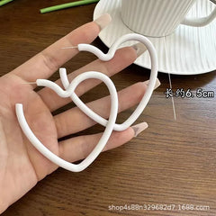 Simple Big Round Star Heart Hoop Earrings For Women Geometric Plastic Exaggerated Earring Hyperbole Trendy Ring Earrings Jewelry