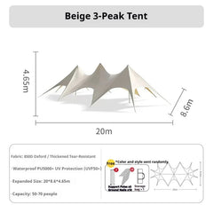Large Outdoor Canopy Tent Sun Shade Shelter Heavy Duty Waterproof Star Canopy for Camping Backyard Party Wedding Party