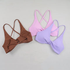 Sexy Slim Shoulder Straps Somfortable High Stretch Sports Underwear Gym Workout Breathable Detachable Yoga Bra