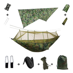 Anti Outdoor Camping Hammock with Mosquito Net and Rain Tent Equipment
