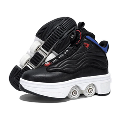 Unisex Automatic Retractable Roller Skates Women's High Top Sports Shoes with Wheels Dual-purpose Skating Sports Shoes