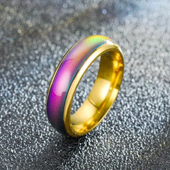 2 Colors Stainless Steel Changing Color Rings Mood Emotion Feeling Temperature Ring for Women Men Couples Ring Tone Jewelry Gift