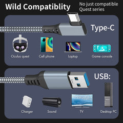 Link Cable 3 6 5M USB A To Type C For Oculus Quest 2 Quest2 Accessory Virtual Reality VR Glasses Smart 3D Helmet Headset Ocolus