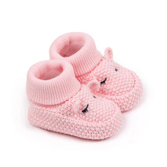 0-12months Infant Knitted Baby Booties with Ears Soft Comfortable Winter Shoes  for girls boys