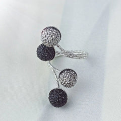 Exaggerated Luxury Vintage Geometric Rhinestone Opening Ring Knuckle Finger Antique Rings for Women Punk Statement Jewelry Gift