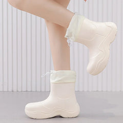2025 New Women Rain Boots Autumn Platform Shoes Waterproof Kitchen Shoes Comfortable Female Ankle Boot EVA Windproof Women Boots