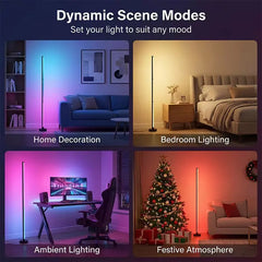 Modern Minimalist RGB Corner Floor Lamp Smart APP Dimmable Ambient Light for Trendy Bedroom And Living Room Decor
