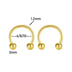 2pcs Stainless Steel Crystal CZ Tragus Piercing Helix Studs Earrings