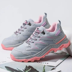 Women's Safety Shoes Anti Smash Puncture Proof Work Shoe Indestructible Steel Toe Breathable Running Shoes Lace Up Women Shoes