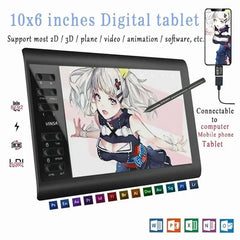 10*6 Inch Portable Digital Tablet Connect Mobile Phone Digital