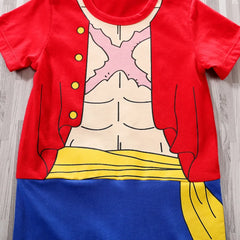 Cartoon 100% Cotton Short Sleeve Newborn Baby Boy Onesie Round Neck