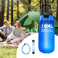Camping Gravitys Water Bag with Water Filter and Hose Folding Water