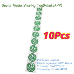 5/10 Social Media Sharing Card Reusable Review Tap Card NFC Tap Cards Boost Your Business WhatsApp Reviews Tap NFC Sticker Tag