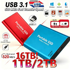 Reliable Brand 1TB External Hard Drive  Portable SSD  2TB 4TB  USB 3.1 High Speed Solid State Disk Data Storage