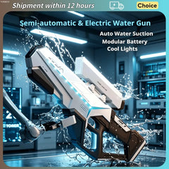 Electric LED Water Gun Automatic Water Suction Large-capacity Continuous Water Spray Summer Game Interaction Children's Gift