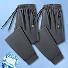 New High-quality Ice Silk Casual Comprehensive Training Pants Two-piece Summer Men's Sweat Absorbing Quick Drying Leggings