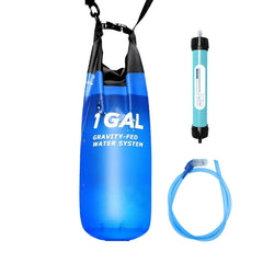 Camping Gravitys Water Bag with Water Filter and Hose Folding Water