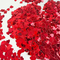 600/1000/2000 Pieces of 0.55 cm Rose Red Heart Shaped Paper Flower - Rose Red Color Perfect for Valentine's Day, Wedding, Birth