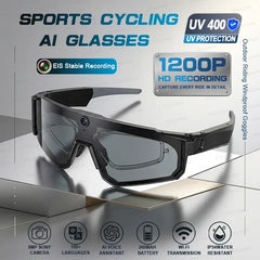 2026 NEW AI Smart Glasses ChatGPT 1080P Camera 8MP Anti-shake Cycling Video&Photo Sport Sunglasses DualMic 32GB Windproof Goggle