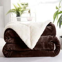 Multi-size Warm Thickening Fleece Blanket Reversible Soft Fluffy Home Company Large Bed Double-layer Throw Blankets Gift