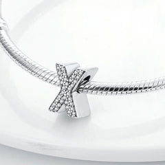 Fit Original Bangle Bracelet DIY A-Z Alphabet Charms Bead 925 Sterling Silver CZ Zircon LOVE Letter Dangle Pendant Jewelry Gift