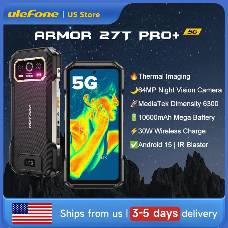 Ulefone Armor 27T Pro+ 5G THERMAL Rugged Phone 10600mAh 6.78