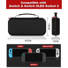 Carrying Case Kit For Switch 2 (2025), Travel Case Hard Shell Box for NS2 Game Console with Screen Film, TPU Case, Joystick Caps
