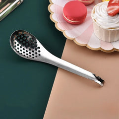 410 Stainless Steel Kitchen Spoon With Holes Cuisine Caviar Builder Roe Sauce Strainer Spoon Durable Kitchen Cooking Gadgets