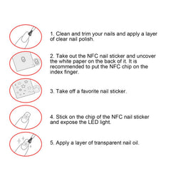 7pcs NFC Lighting Nail Art Stickers Different Colors Self Adhesive Intelligent Nail Stickers Light Flash Nail Art Tool for Salon