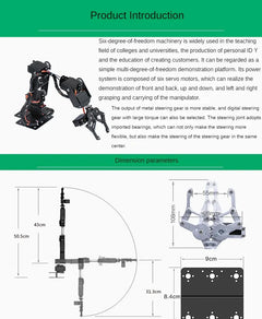 Robotic Arm Kit 6 Dof Programming Robotic Arm DIY kit for Arduino Raspberry Pi Robot For UNO/ESP32 Open Source Code and Tutorial