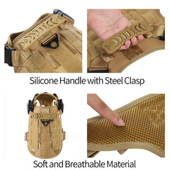 Dog Tactical Harness Vest Pet Dog Harness for Medium Large Dogs  Reflective Dog Harness No Pull with Durable Soft Handle