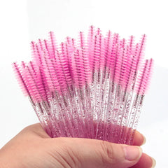 New 5/25/50Pcs Wholesale Crystal Eyelashes Brush Applicator Eyelash Brushes Plastic Mascara Wand Lashes Extension Makeup Beauty