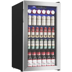 126 Can Mini Beverage Refrigerator Glass Door Cooler For Soda Beer Wine Home Use, Custom