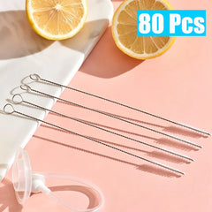 500-1Pcs Drinking Straw Cleaning Brush Reusable Pipe Cleaner Nylon Stainless Steel Straw Cleaning Brush for Baby Cup Bottles