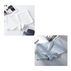 2pcs Womens Boxer Underwear Packs Soft Ribbed Cotton Boyshorts Female Safety Short Panties Plus Size M/L/XL