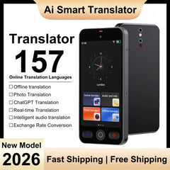 Language Translator Device with 148 Languages Voice Portable Ai  Translating Offline Translation Support Voice Video Recording