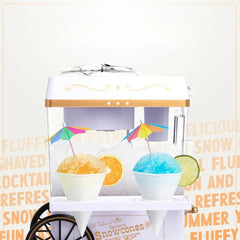 Retro Table Top Snow Cone Machine for Shaved Ice Slushie Maker with Cups and Scoop