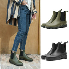 Women's short tube rain boots 2025 fashion new low top water shoes lightweight anti slip rain boots