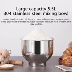 SUNATUR SM-602E DC Stand Mixer-5.5L Automatic Dough Mixer | 800W Quiet Motor | Home & Commercial Use
